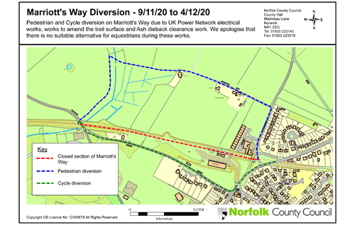 Marriott's Way diversion route from 9 November to 4 December