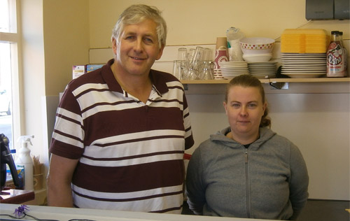 David Williamson (left) and Michelle Hollis of Reepham Diner & Sweet Shop
