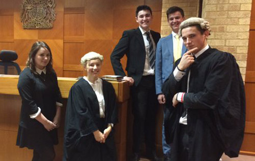 Reepham College law students inside Norwich Crown Court