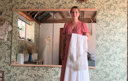 Laura Hilton at her new Threads Bridal boutique at Salle Moor Hall Farm. Photos: submitted