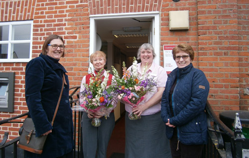 Left to right: Claudia Lowe, treasurer, Reepham Chamber of Commerce; Jeanne Flett; Julie Smith; and Brenda Gostling, chairman, Reepham Chamber of Commerce