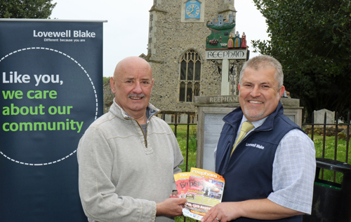 Reepham Festival's Steve Jenkins (left) welcomes back Chris Solt of Lovewell Blake as a sponsor for this year's weekend music event