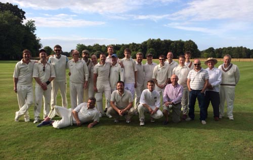 The two teams that competed in a fundraising cricket match at Salle Hall on 15 August