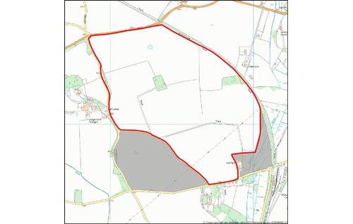 Albanwise has reduced the size of the solar farm project's application site by around 25%: the grey areas, which were originally part of the project, have been removed. Image: Albanwise Synergy