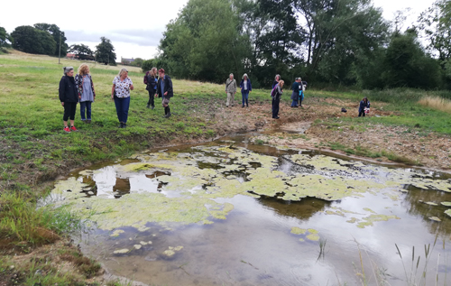 Artists visiting a river restoration scheme in Foulsham. Photo: Helen Lindsay