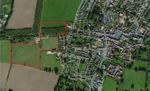 Aerial view of the proposed residential development on Dereham Road