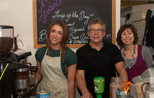 Left to right: Gillian, David and Debbie Savage, the new owners of V's Café, Reepham. Photo: John Tym www.tympix.com