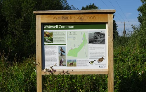 One of the new visitor information boards at Whitwell Common